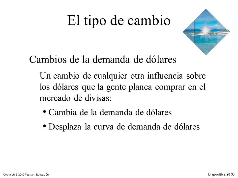El tipo de cambio Cambios de la demanda de dólares