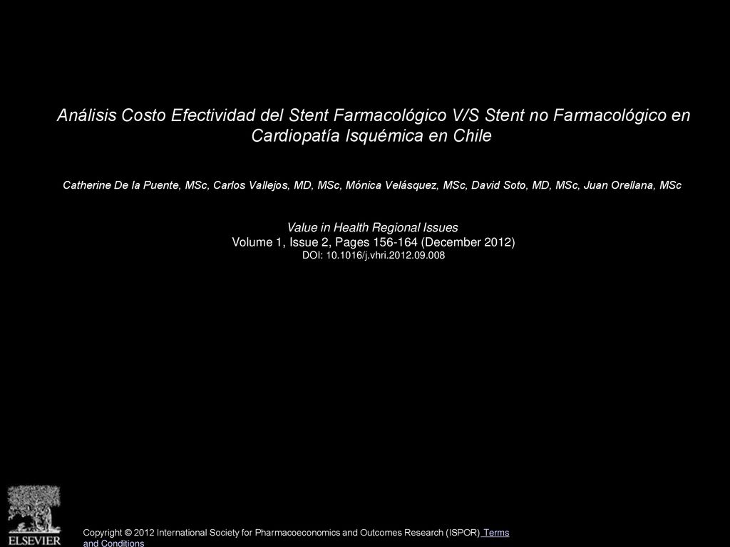 Análisis Costo Efectividad del Stent Farmacológico V/S Stent no Farmacológico en Cardiopatía Isquémica en Chile