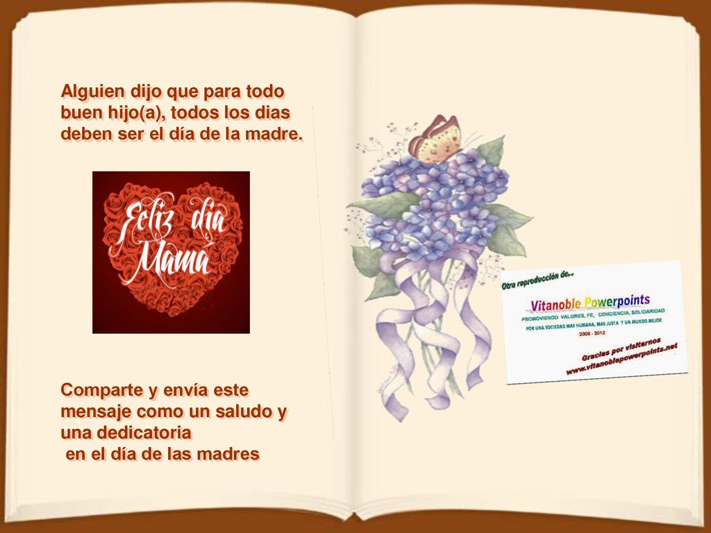 Alguien dijo que para todo buen hijo(a), todos los dias deben ser el día de la madre.
