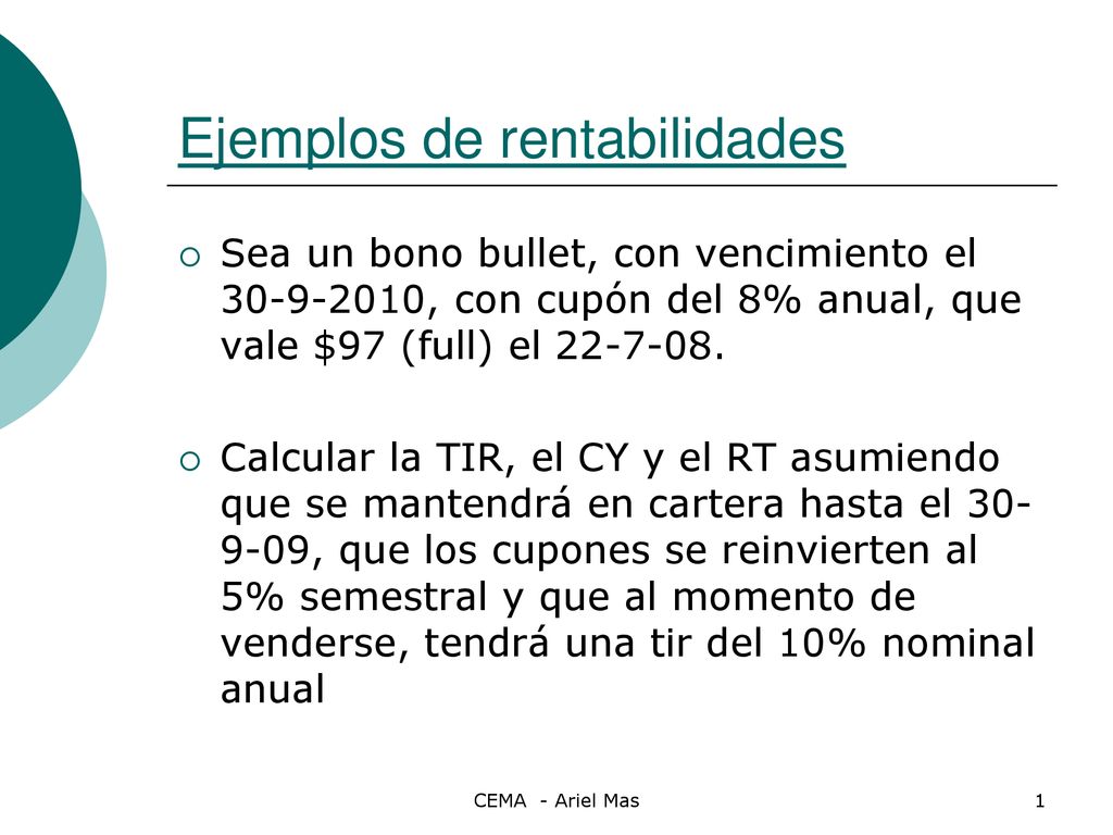 Ejemplos de rentabilidades