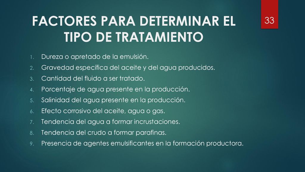 FACTORES PARA DETERMINAR EL TIPO DE TRATAMIENTO