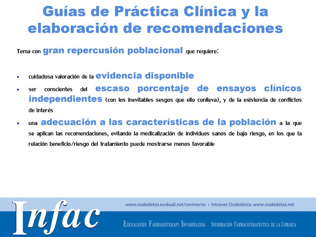 Guías de Práctica Clínica y la elaboración de recomendaciones