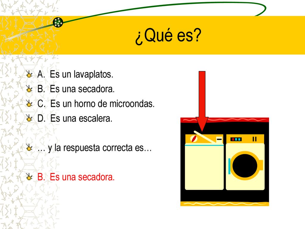 ¿Qué es A. Es un lavaplatos. B. Es una secadora.