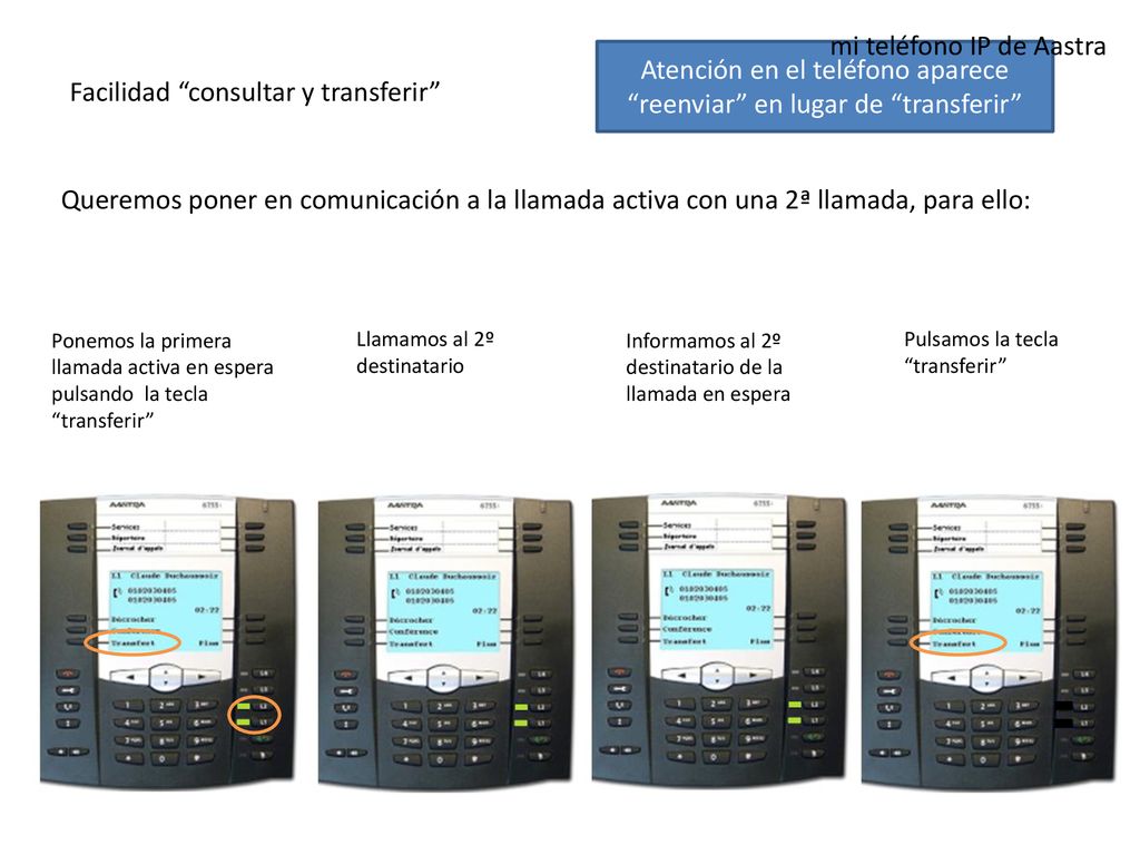 Atención en el teléfono aparece reenviar en lugar de transferir
