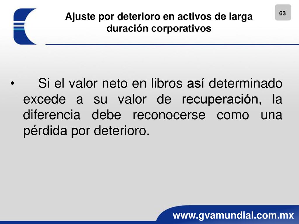 Ajuste por deterioro en activos de larga duración corporativos
