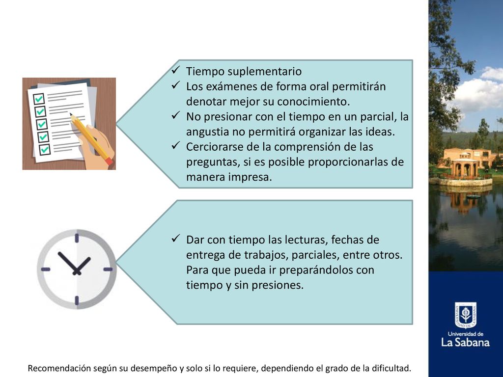 Los exámenes de forma oral permitirán denotar mejor su conocimiento.