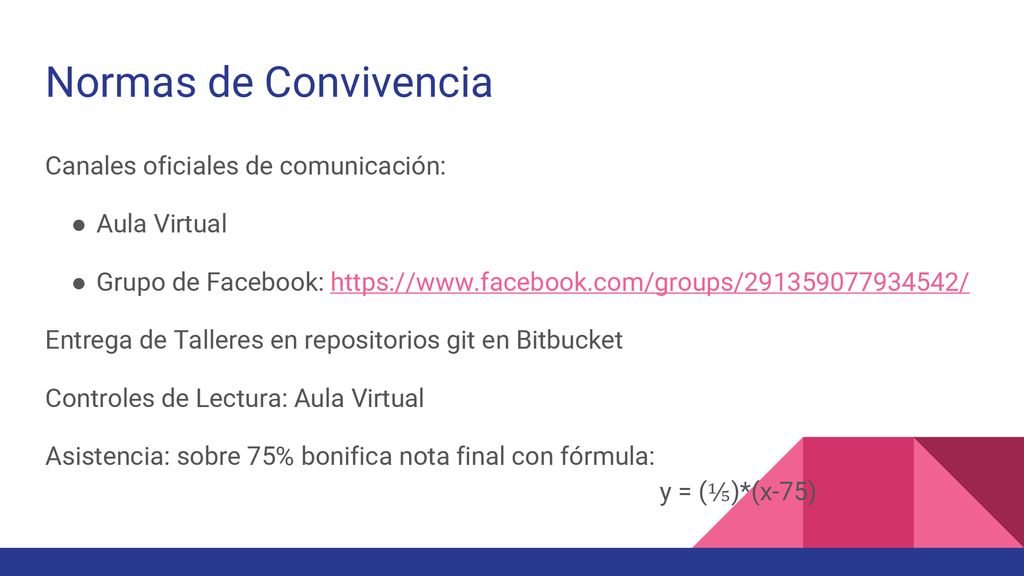Normas de Convivencia Canales oficiales de comunicación: Aula Virtual