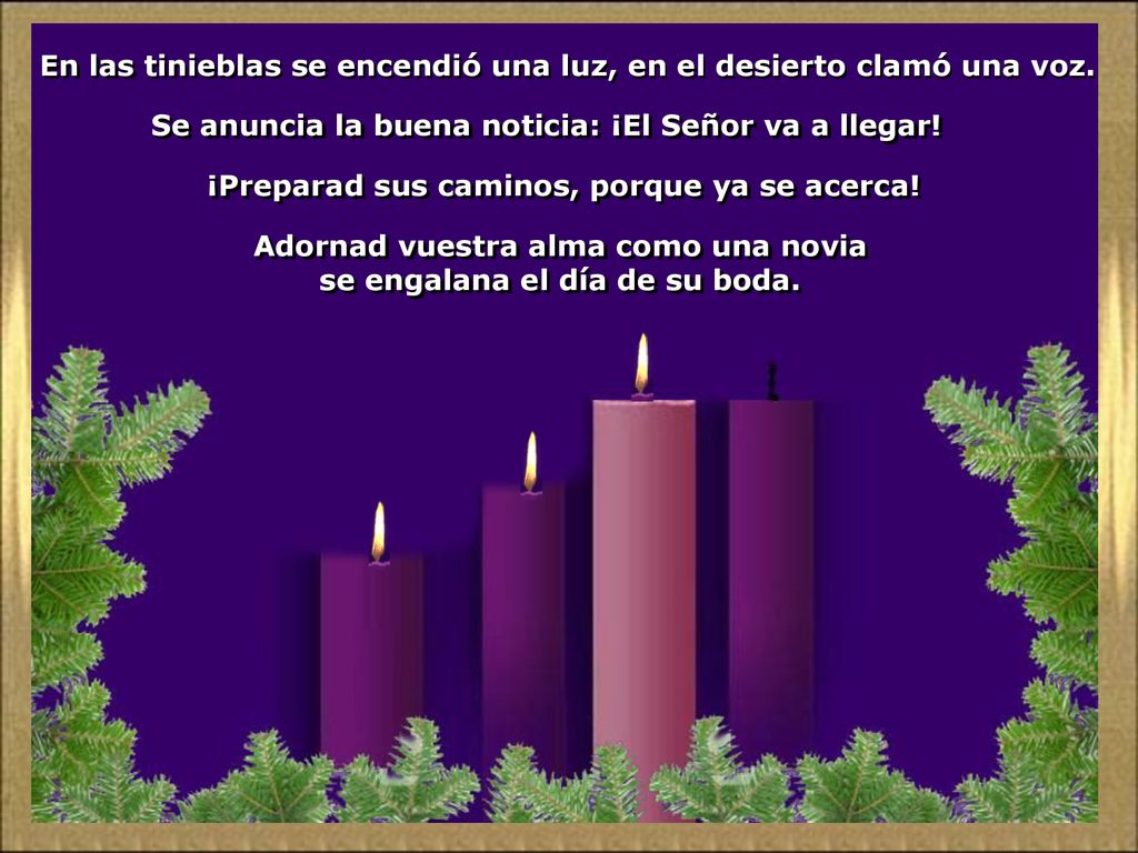 En las tinieblas se encendió una luz, en el desierto clamó una voz.