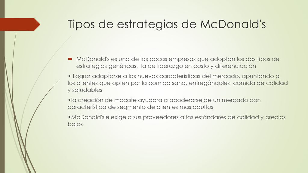 Tipos de estrategias de McDonald s