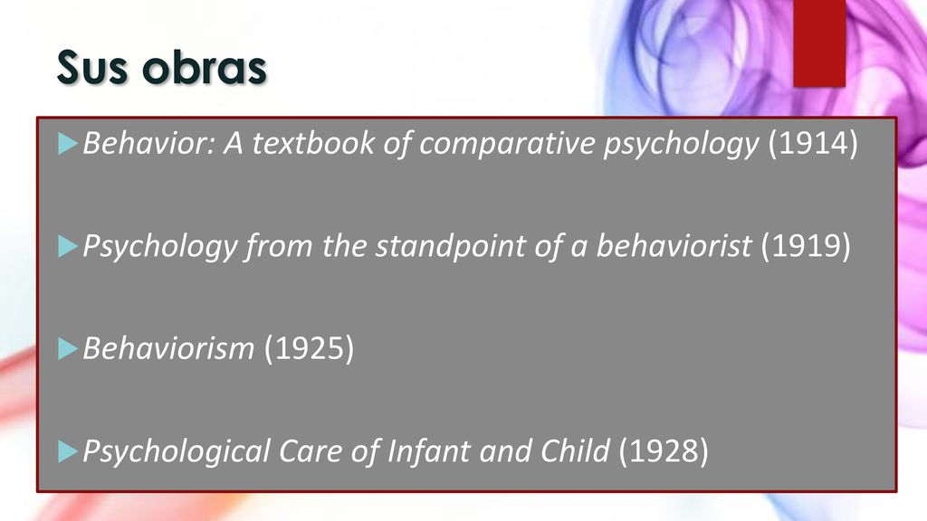 Sus obras Behavior: A textbook of comparative psychology (1914)