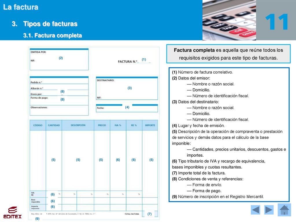 3. Tipos de facturas 3.1. Factura completa