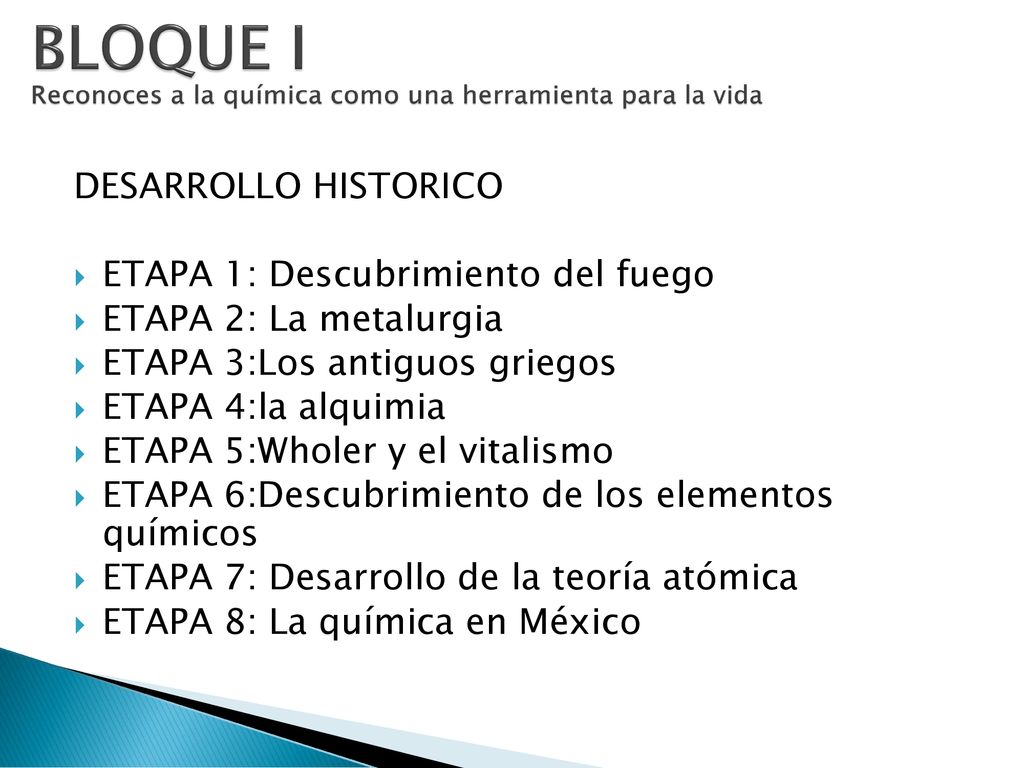 BLOQUE I Reconoces a la química como una herramienta para la vida