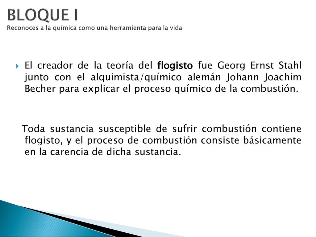 BLOQUE I Reconoces a la química como una herramienta para la vida