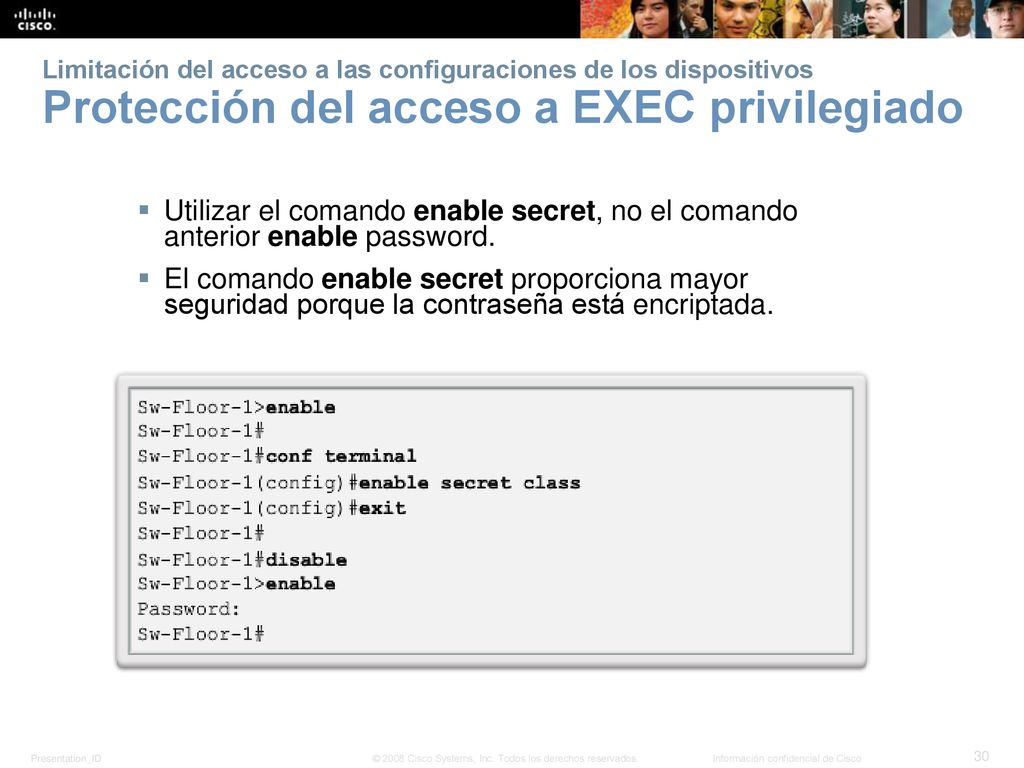 Limitación del acceso a las configuraciones de los dispositivos Protección del acceso a EXEC privilegiado