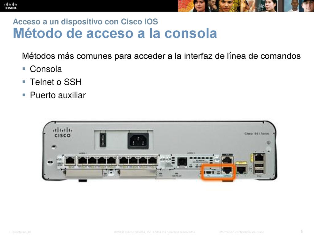 Acceso a un dispositivo con Cisco IOS Método de acceso a la consola