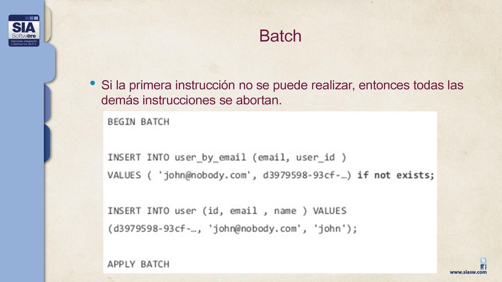 Batch Si la primera instrucción no se puede realizar, entonces todas las demás instrucciones se abortan.