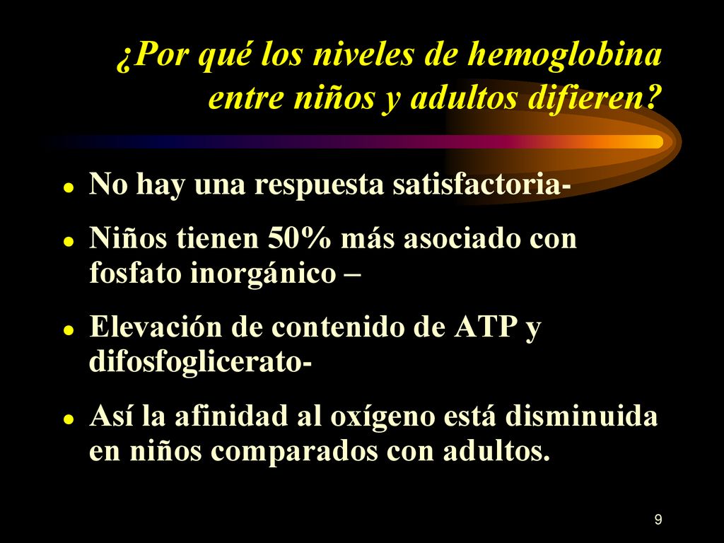 ¿Por qué los niveles de hemoglobina entre niños y adultos difieren