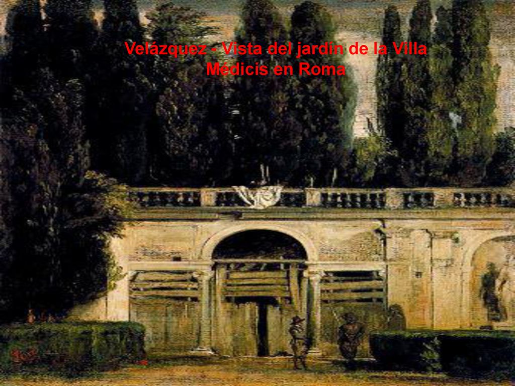 Velázquez - Vista del jardín de la Villa Médicis en Roma