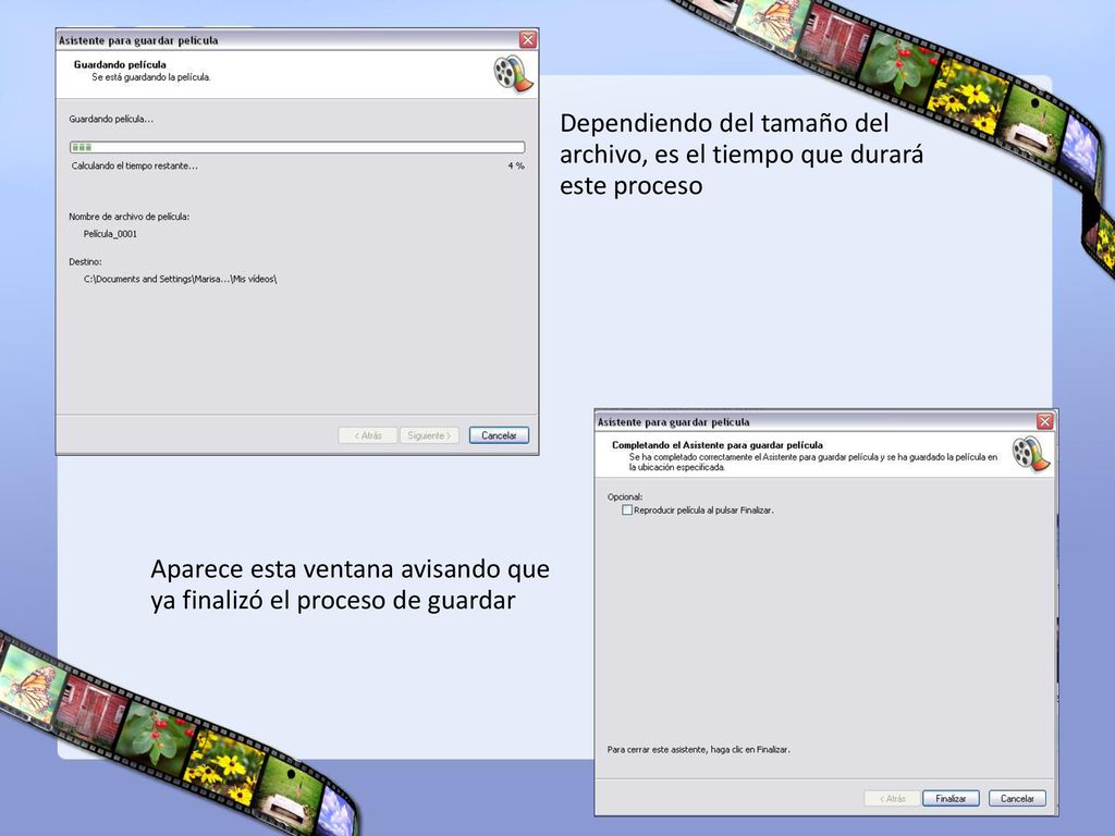 Dependiendo del tamaño del archivo, es el tiempo que durará este proceso
