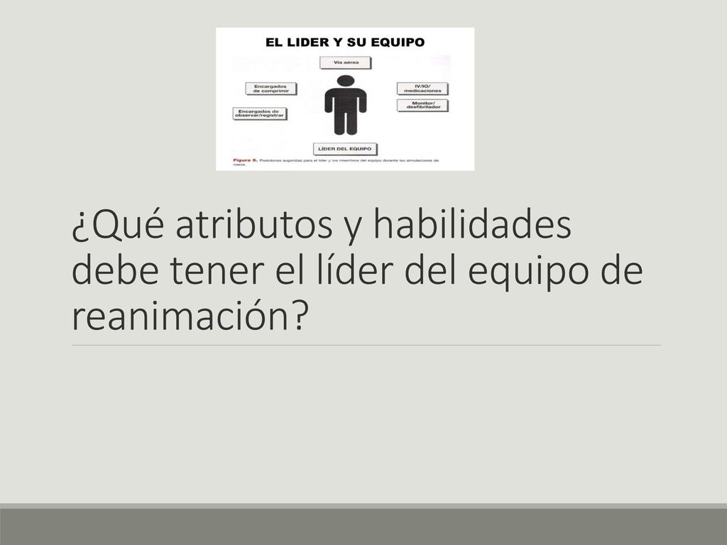 ¿Qué atributos y habilidades debe tener el líder del equipo de reanimación