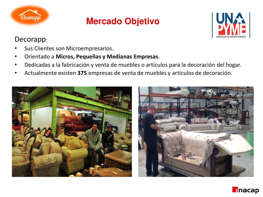 Mercado Objetivo Decorapp: Sus Clientes son Microempresarios.