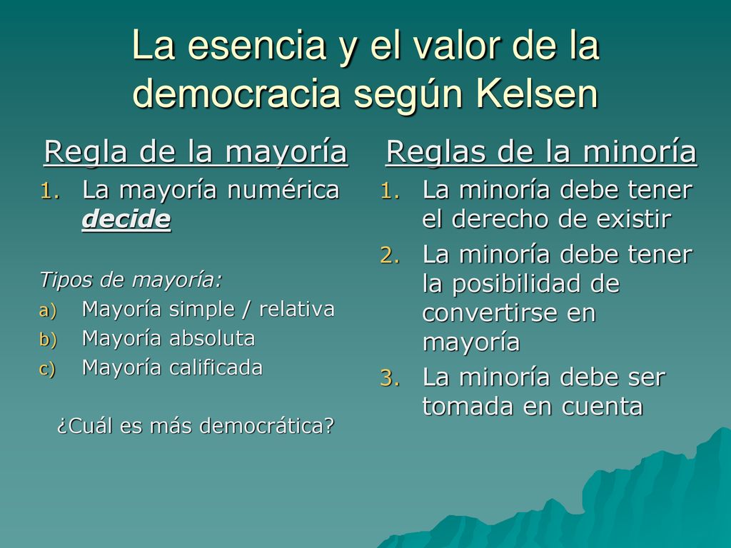 La esencia y el valor de la democracia según Kelsen