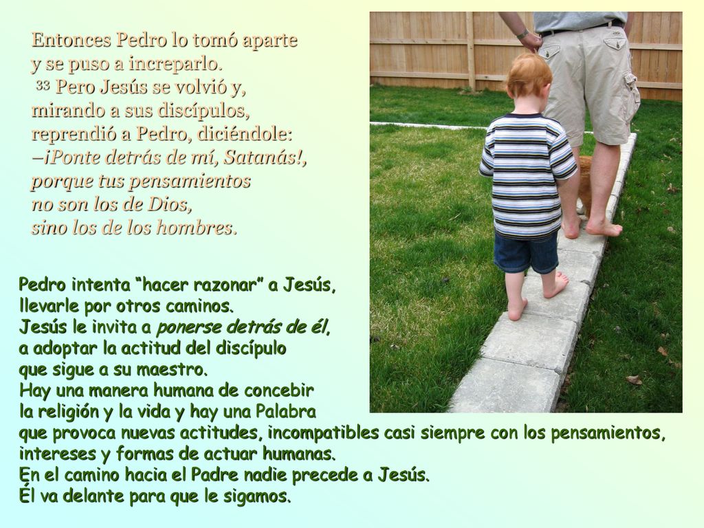 Entonces Pedro lo tomó aparte y se puso a increparlo