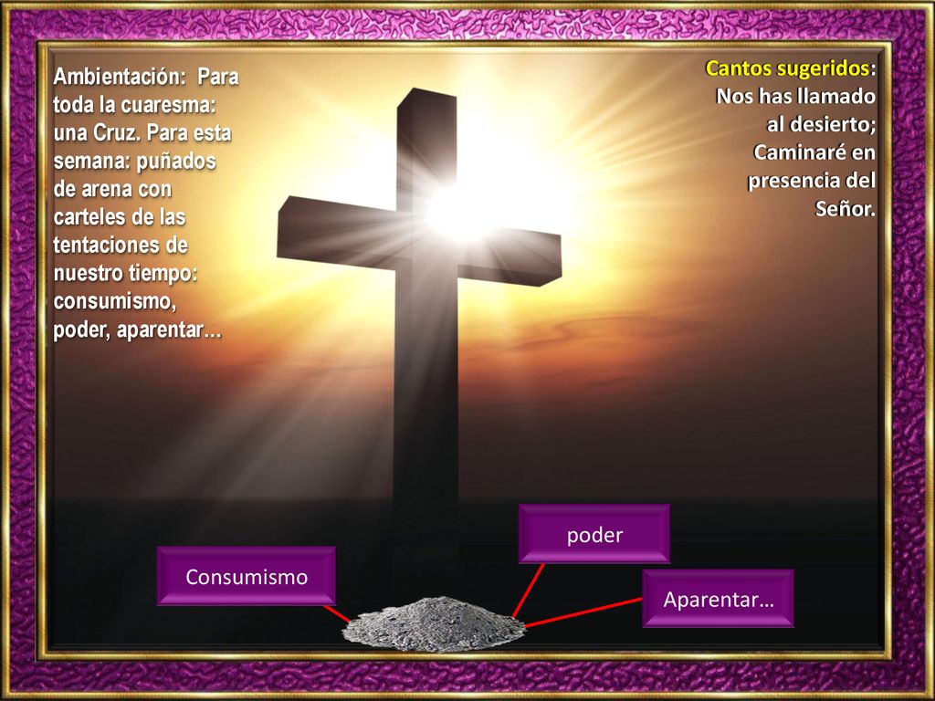 Cantos sugeridos: Nos has llamado al desierto; Caminaré en presencia del Señor.