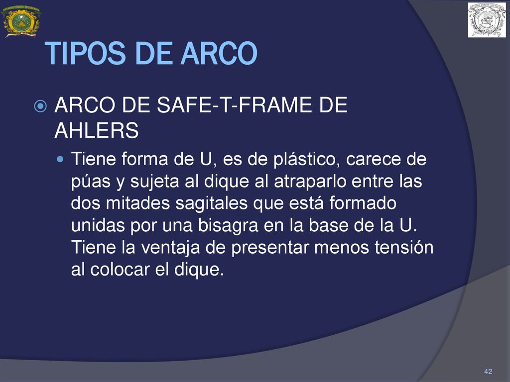 TIPOS DE ARCO ARCO DE SAFE-T-FRAME DE AHLERS