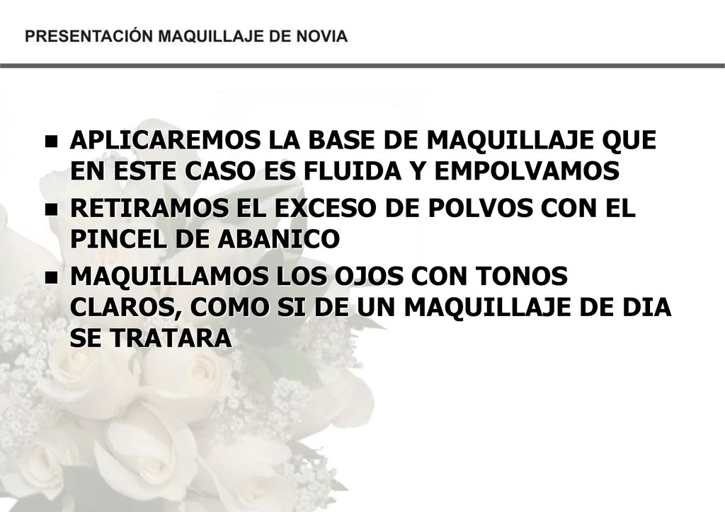 APLICAREMOS LA BASE DE MAQUILLAJE QUE EN ESTE CASO ES FLUIDA Y EMPOLVAMOS
