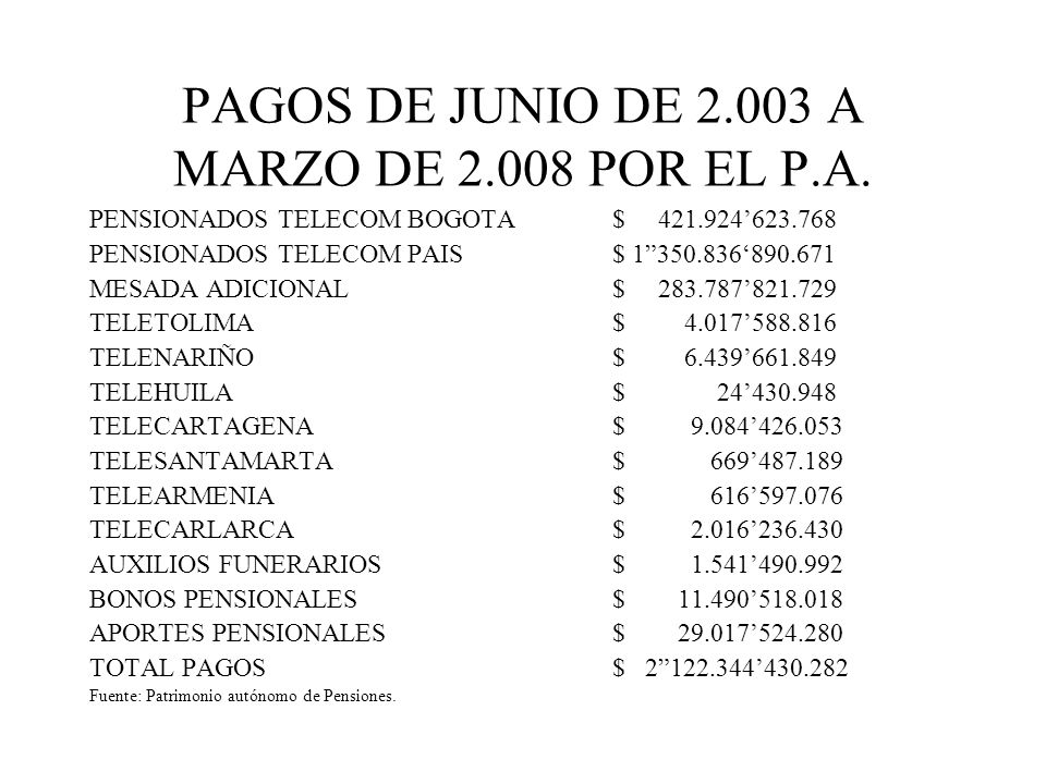 PAGOS DE JUNIO DE A MARZO DE POR EL P.A.