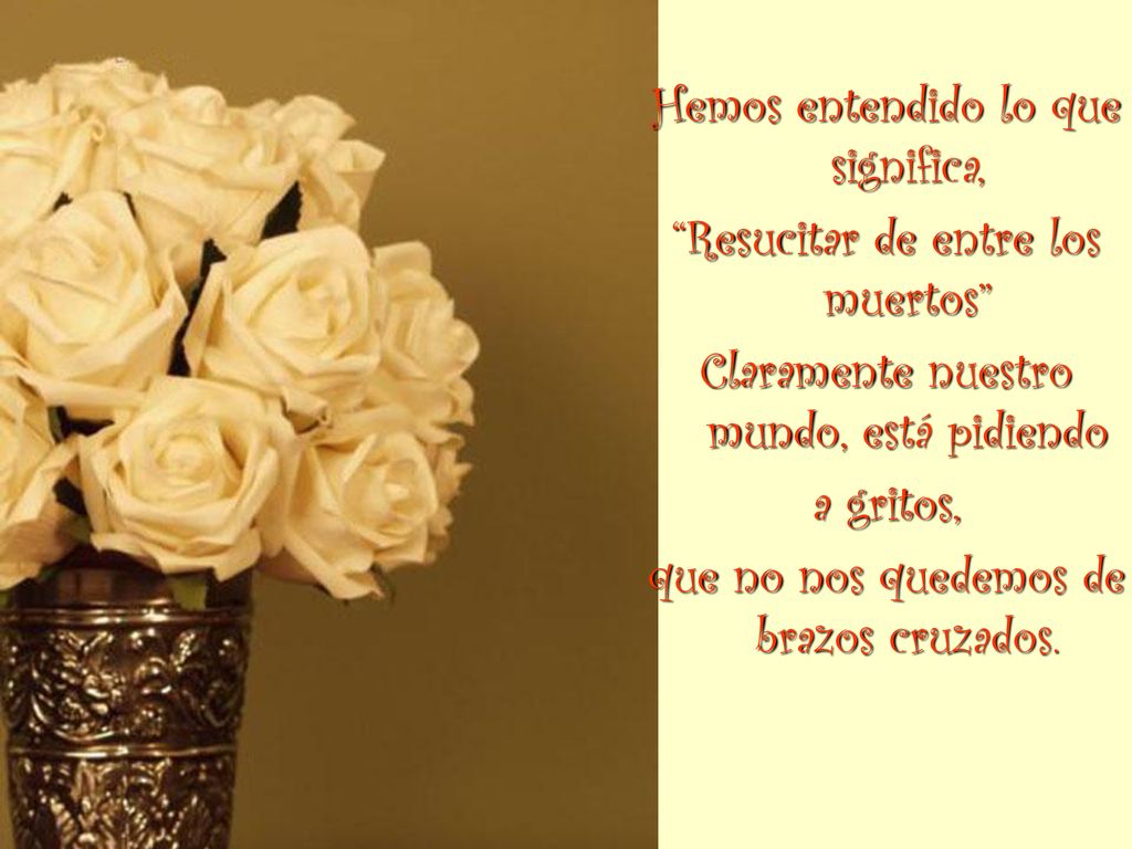 Hemos entendido lo que significa, Resucitar de entre los muertos