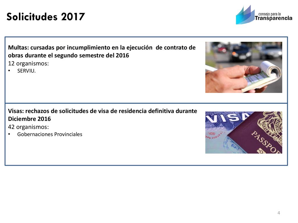 Solicitudes 2017 Multas: cursadas por incumplimiento en la ejecución de contrato de obras durante el segundo semestre del