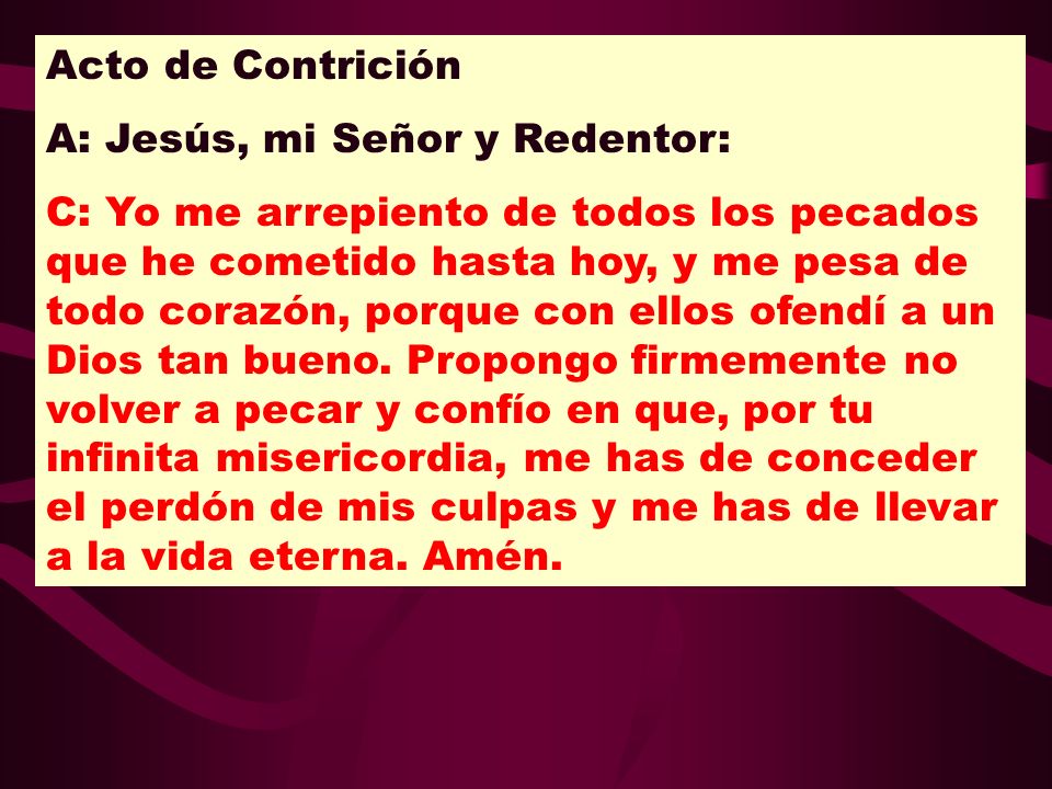 Acto de Contrición A: Jesús, mi Señor y Redentor: