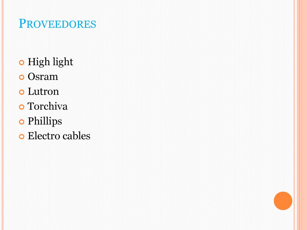 Proveedores High light Osram Lutron Torchiva Phillips Electro cables