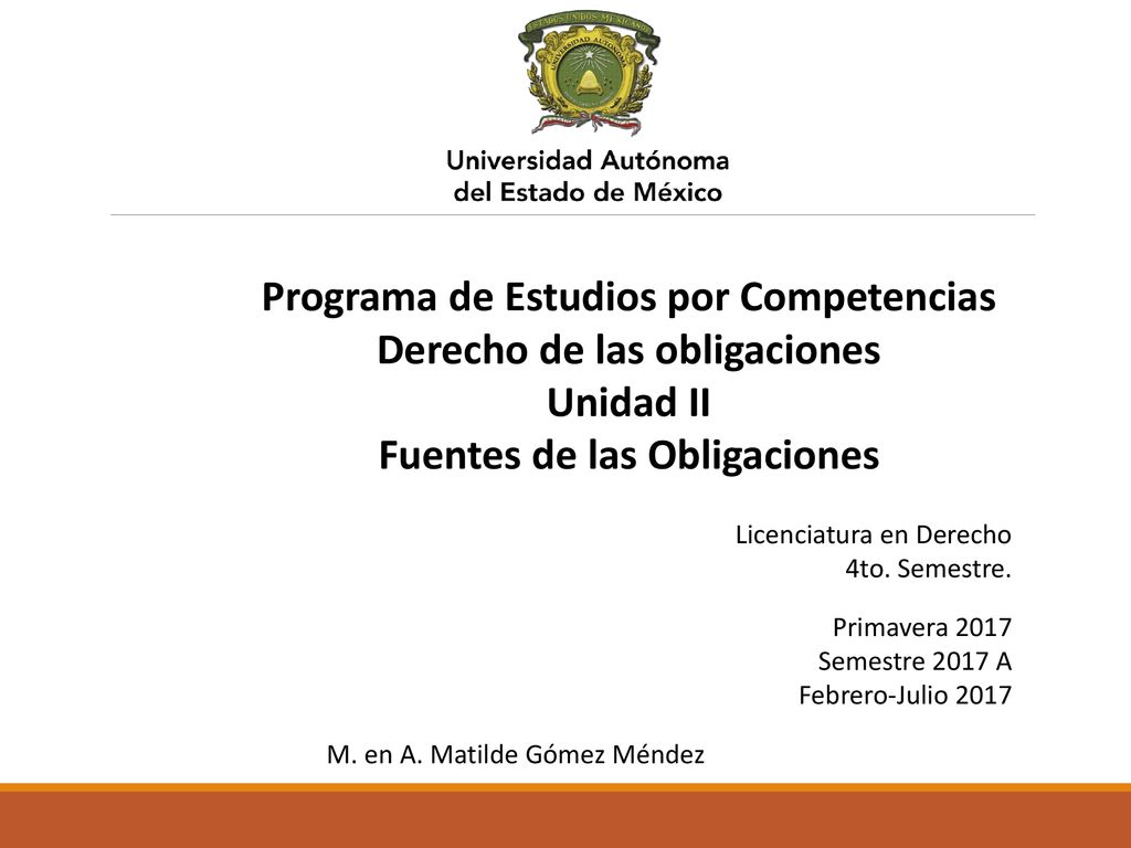Programa de Estudios por Competencias Derecho de las obligaciones