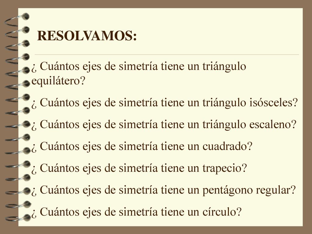 RESOLVAMOS: ¿ Cuántos ejes de simetría tiene un triángulo equilátero
