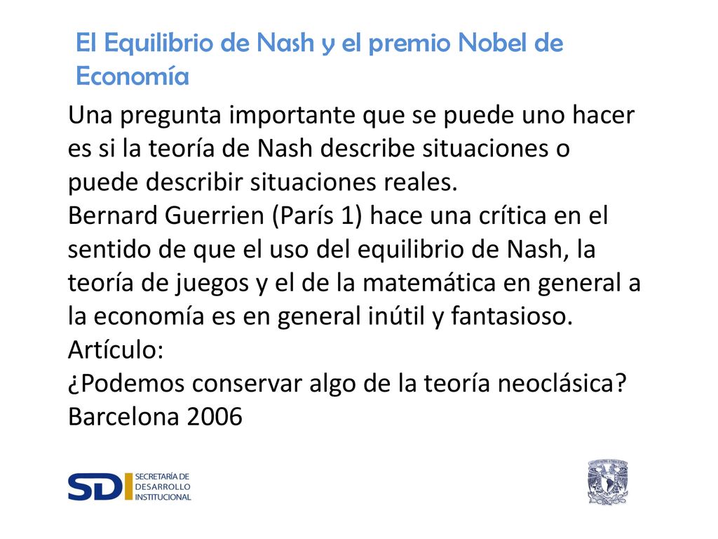 El Equilibrio de Nash y el premio Nobel de Economía