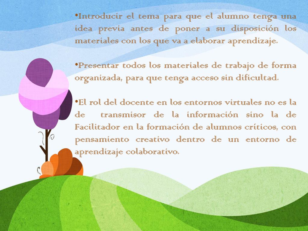 Introducir el tema para que el alumno tenga una idea previa antes de poner a su disposición los materiales con los que va a elaborar aprendizaje.