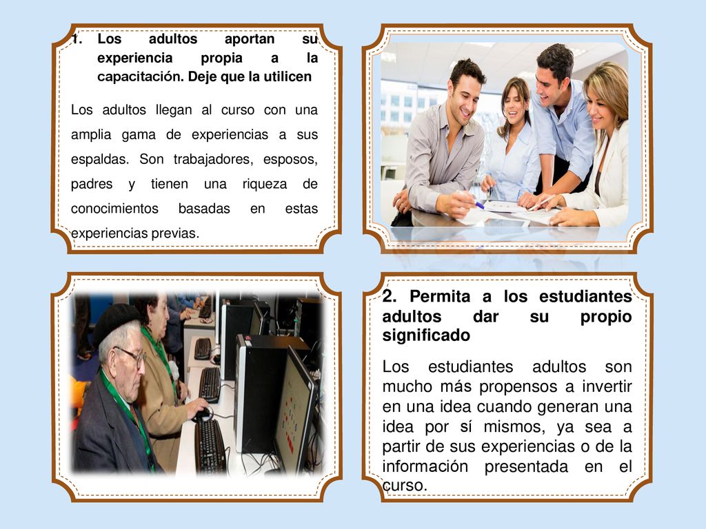 2. Permita a los estudiantes adultos dar su propio significado