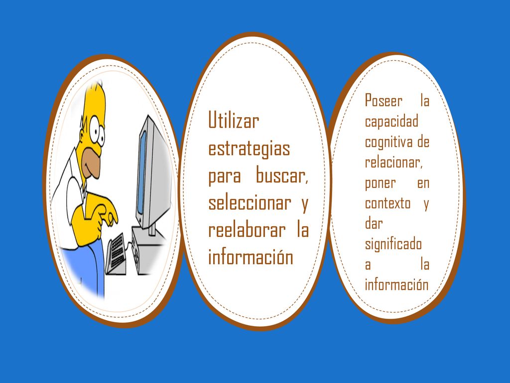Poseer la capacidad cognitiva de relacionar, poner en contexto y dar significado a la información