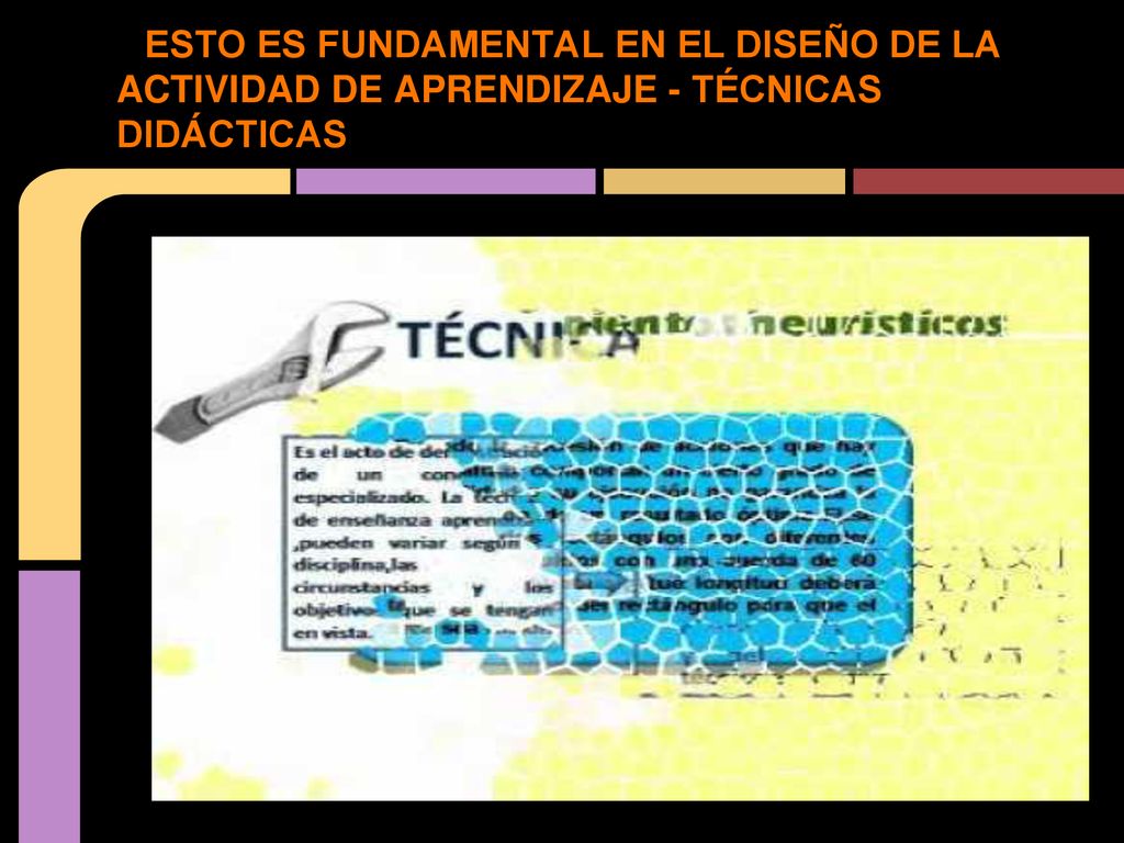 ESTO ES FUNDAMENTAL EN EL DISEÑO DE LA ACTIVIDAD DE APRENDIZAJE - TÉCNICAS DIDÁCTICAS