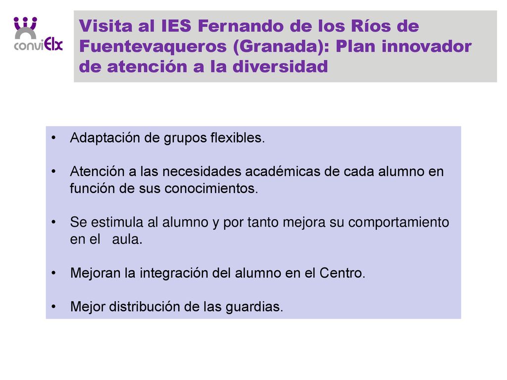 Visita al IES Fernando de los Ríos de Fuentevaqueros (Granada): Plan innovador de atención a la diversidad