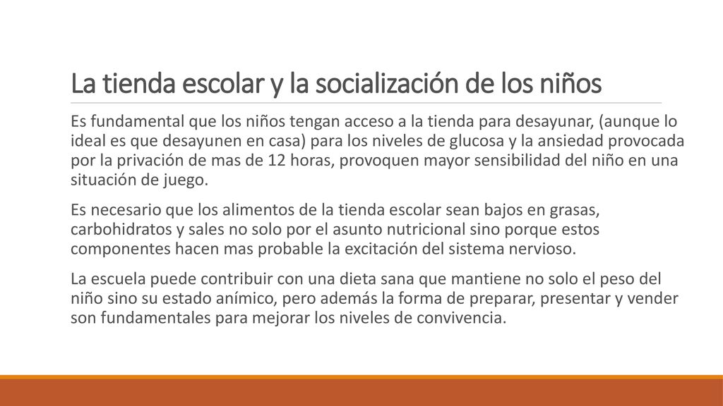 La tienda escolar y la socialización de los niños