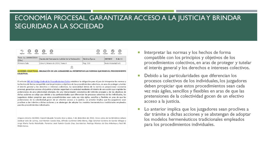 Economía procesal, garantizar acceso a la justicia y brindar seguridad a la sociedad
