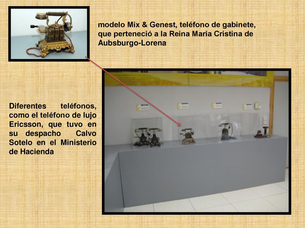 modelo Mix & Genest, teléfono de gabinete, que perteneció a la Reina María Cristina de Aubsburgo-Lorena
