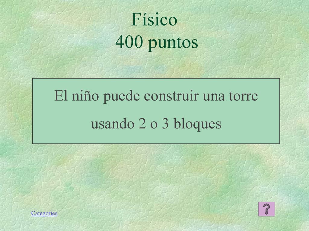 El niño puede construir una torre usando 2 o 3 bloques