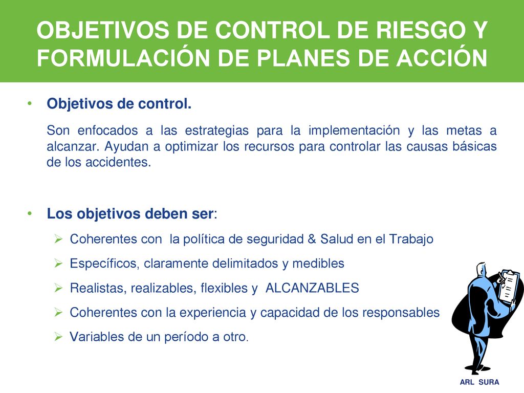 OBJETIVOS DE CONTROL DE RIESGO Y FORMULACIÓN DE PLANES DE ACCIÓN