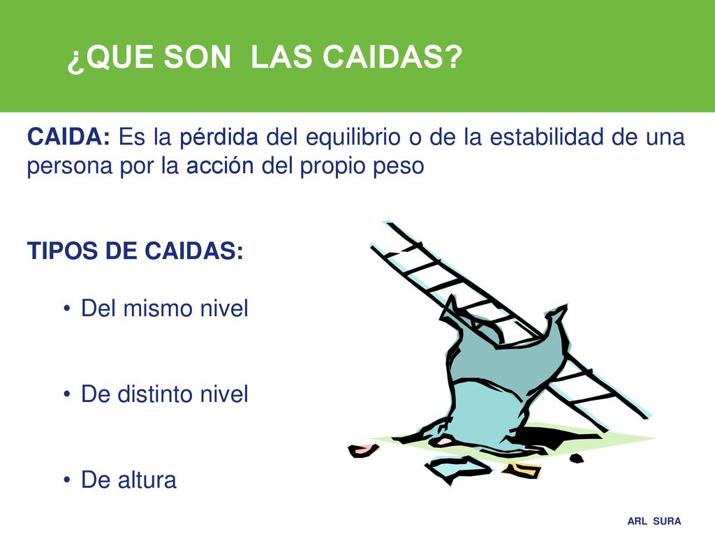 ¿QUE SON LAS CAIDAS CAIDA: Es la pérdida del equilibrio o de la estabilidad de una persona por la acción del propio peso.