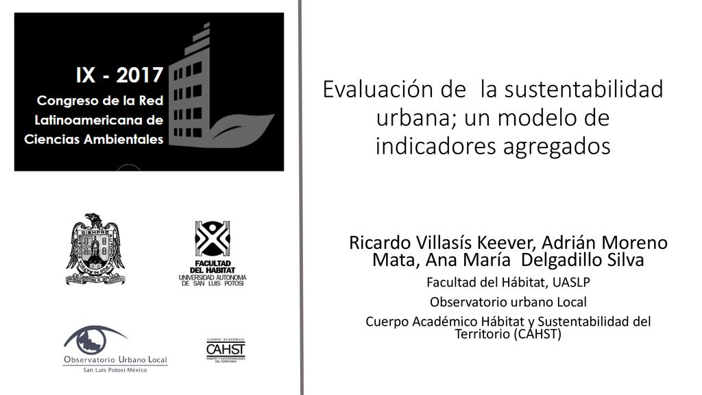 Evaluación de la sustentabilidad urbana; un modelo de indicadores agregados